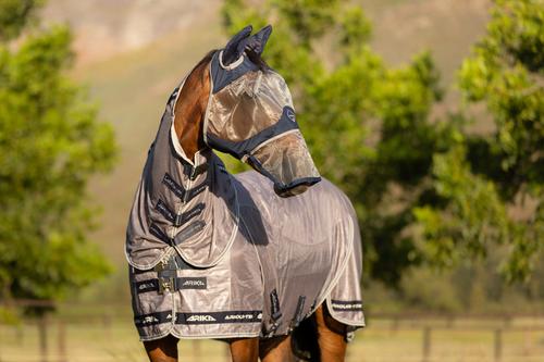 Show full view: LeMieux Armourshield Pro Full Horse Fly Mask, Navy, Medium slide 7 of 9