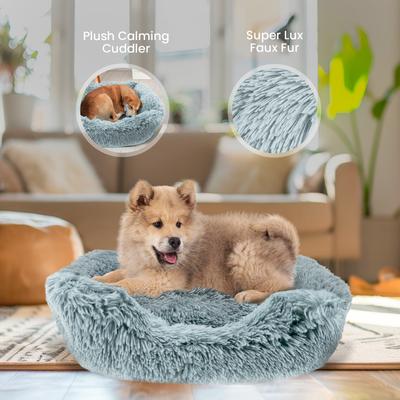 Show full view: Details Super Lux Calming Dog Bed, Blue, Small slide 8 of 9