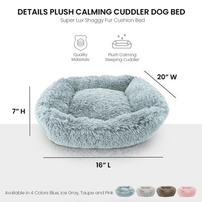 Show full view: Details Super Lux Calming Dog Bed, Blue, Small slide 7 of 9