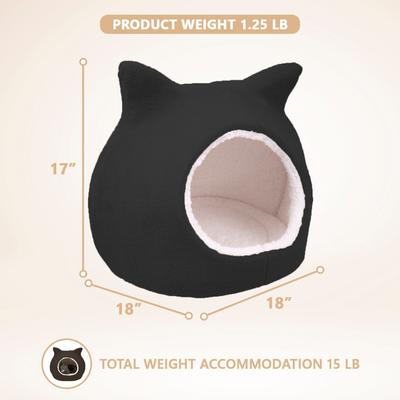 Show full view: Details Hooded Cat Bed with Removable Cusion, Large, Black slide 7 of 8