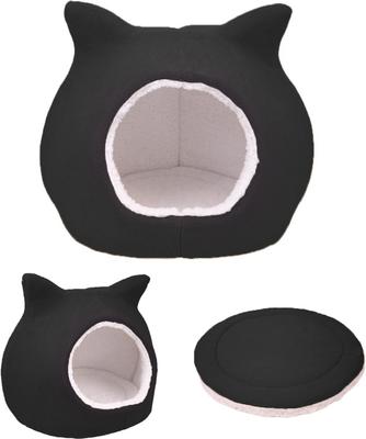 Show full view: Details Hooded Cat Bed with Removable Cusion, Large, Black slide 5 of 8