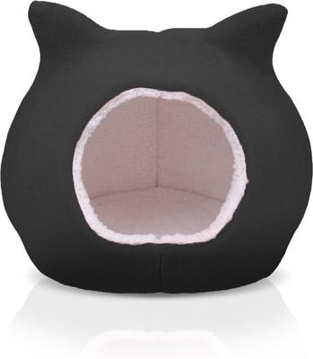 Show full view: Details Hooded Cat Bed with Removable Cusion, Large, Black slide 3 of 8