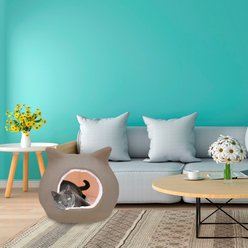 Details Hooded Cat Bed with Removable Cusion, Large, Coffee slide 2 of 9