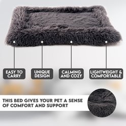 Details Bordered Design Calming Blanket/Mat for Cats & Dogs, Gray, Large slide 2 of 6