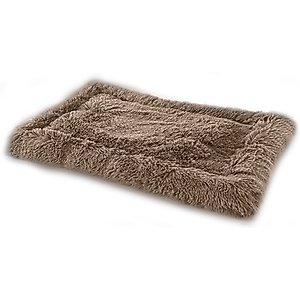 Details Bordered Design Calming Blanket/Mat for Cats & Dogs, Taupe, Large