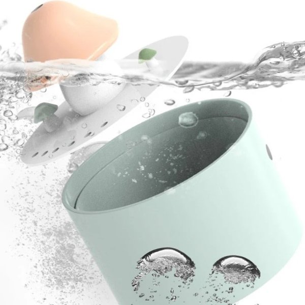 Show full view: Happy & Polly Mushroom Ceramic Cat Water Fountain, Green, 1.5L/50-oz slide 6 of 8
