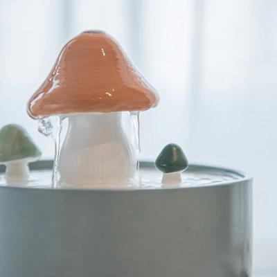 Show full view: Happy & Polly Mushroom Ceramic Cat Water Fountain, Green, 1.2L/33-oz slide 5 of 8