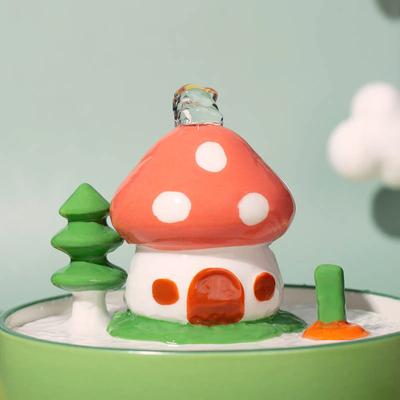 Show full view: Happy & Polly Mushroom House Ceramic Cat Water Fountain, 50-oz slide 2 of 8