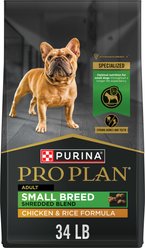 Purina Pro Plan Shredded Blend Adult Small Breed Chicken & Rice Formula Dry Dog Food, 34-lb bag