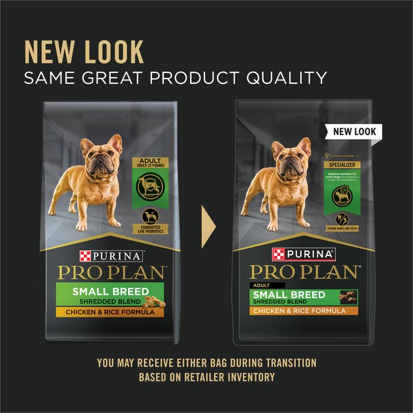 Purina Pro Plan Shredded Blend Adult Small Breed Chicken & Rice Formula Dry Dog Food
