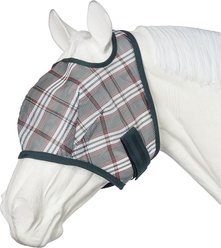 Tough1 Plaid Mesh Horse Fly Mask, Hunter Green