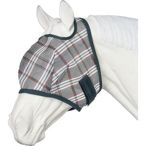 Tough1 Plaid Mesh Horse Fly Mask, Hunter Green