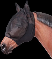 Tough1 Lycra Horse Fly Mask with Ears, Black, Small/Medium