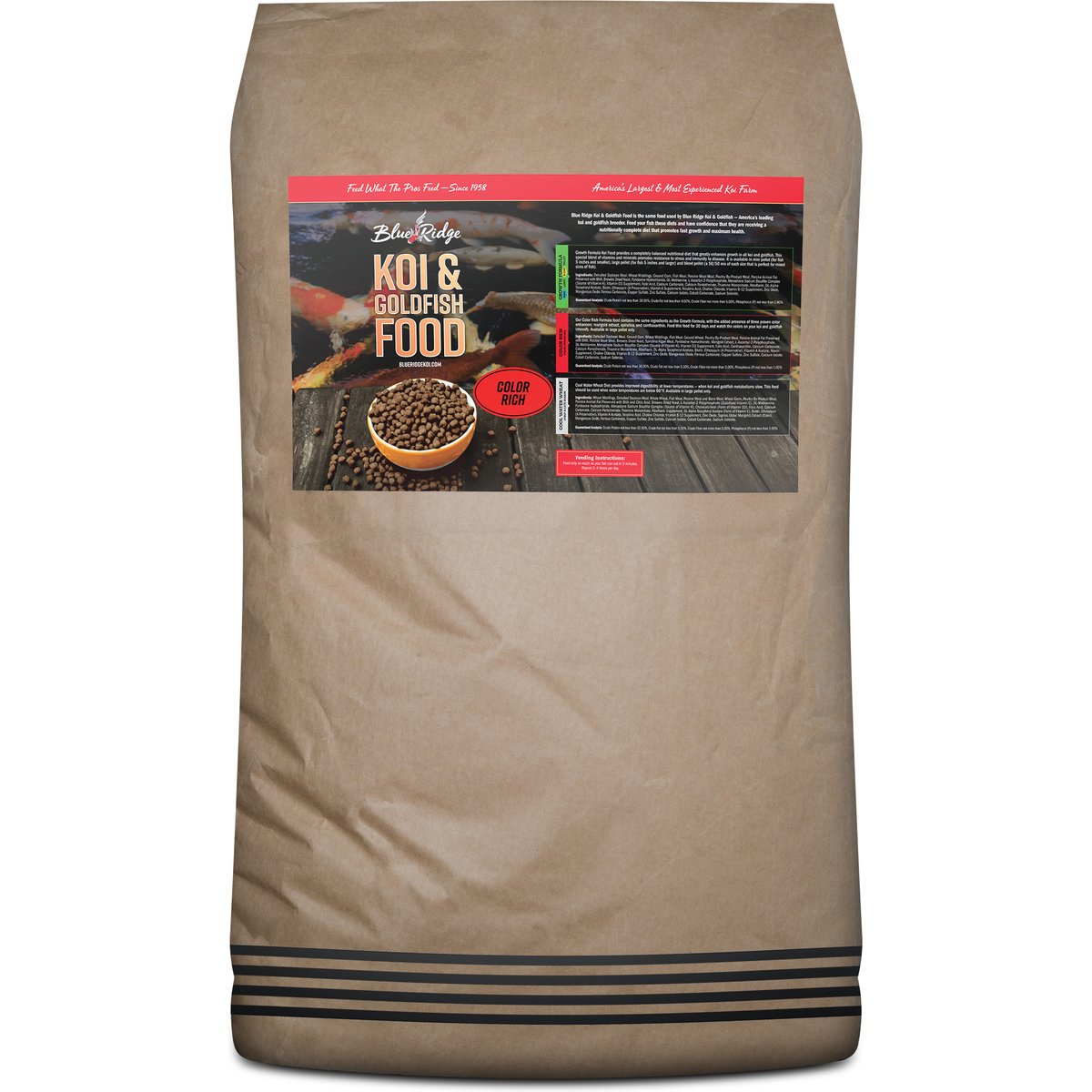 Blue Ridge Koi & Goldfish Color Rich Formula Koi & Goldfish Food, 50-lb bag