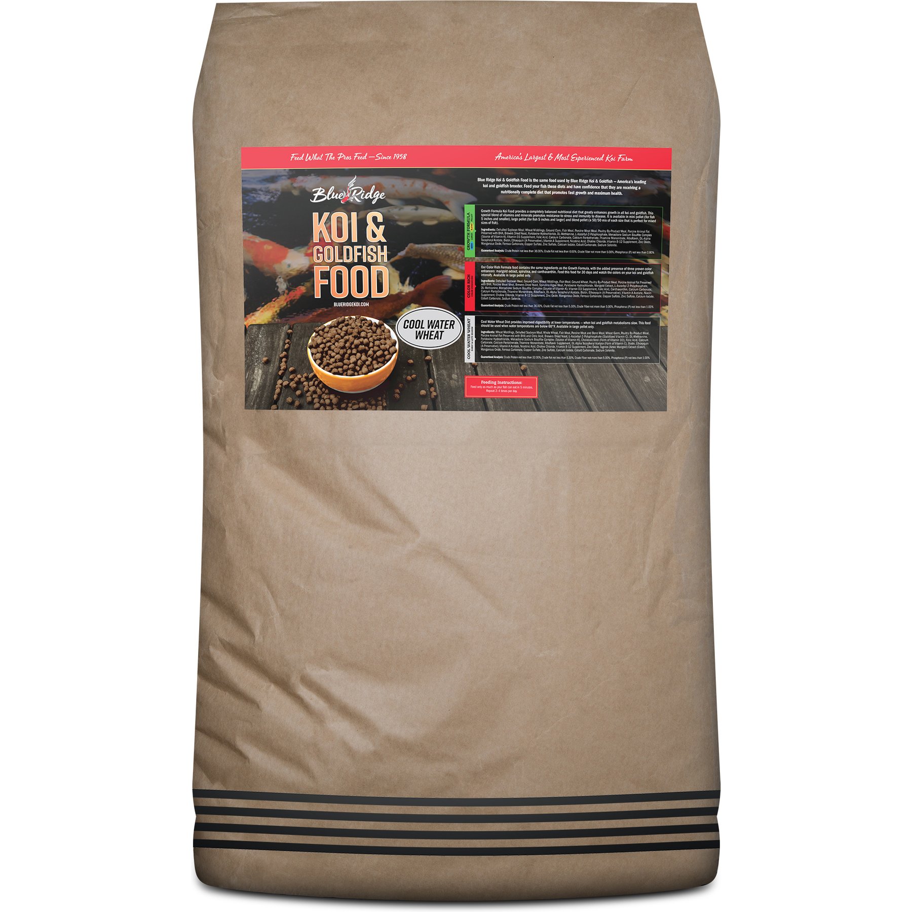 Blue Ridge Koi & Goldfish Cool Water Wheat Formula Koi & Goldfish Food, 50-lb bag