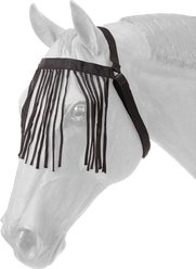 Tough1 Nylon Horse Fly Veil with Throatlatch, Black