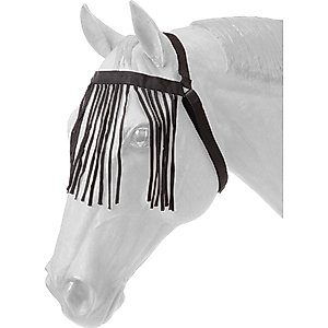 Tough1 Nylon Horse Fly Veil with Throatlatch, Black