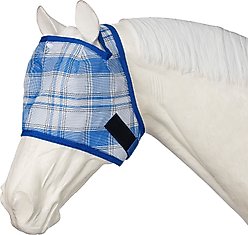 Tough1 Plaid Mesh Horse Fly Mask, Royal Blue