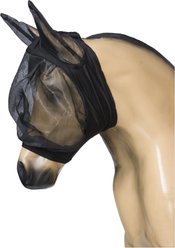 Tough1 Miniature Lycra Horse Fly Mask with Ears, Black, Mini