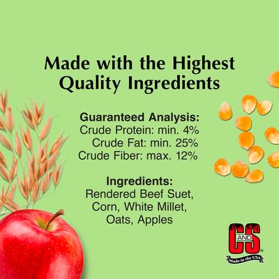 Show full view: C&S Apple Treat Suet Wild Bird Food, case of 12 slide 2 of 12