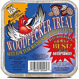 C&S Woodpecker Treat Suet Wild Bird Food, case of 12