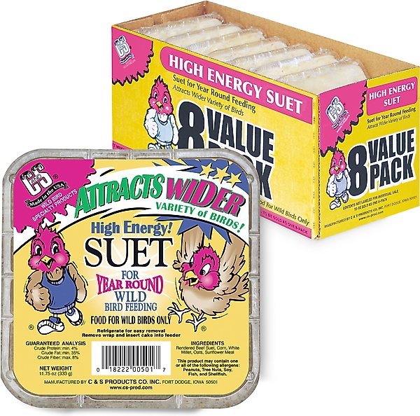 Show full view: C&S High Energy Suet Wild Bird Food, case of 8 slide 1 of 13