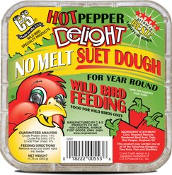 C&S Hot Pepper Delight No Melt Suet Dough Wild Bird Food, 11.75-oz tray, 1 count