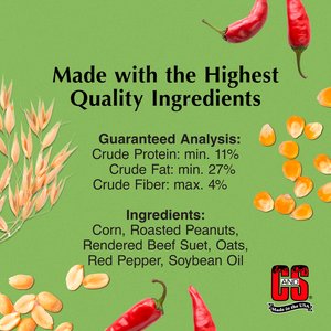 C&S Hot Pepper Delight No Melt Suet Dough Wild Bird Food, 11.75-oz tray, 1 count