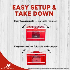 RentACoop Little Red Barn Folding Chick Brooder Set, Small