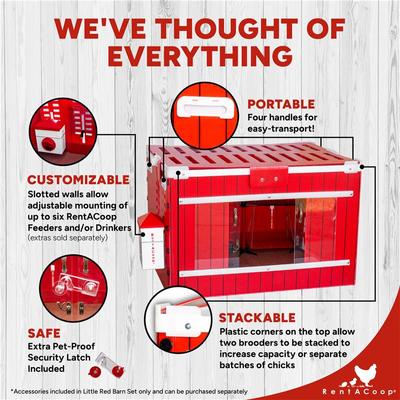 Show full view: RentACoop Red Barn Folding Chick Brooder Set, Small slide 3 of 12