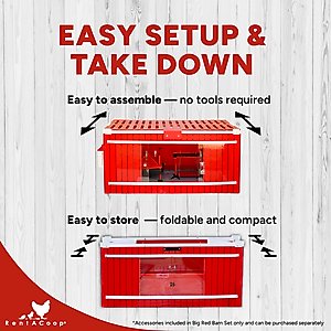 RentACoop Little Red Barn Folding Chick Brooder, Large