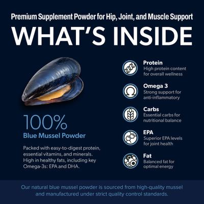 Show full view: PetBeing Scoop-A-Day Mobility, Muscle & Joint Support Powder Supplement for Dogs, 3.5-oz bottle slide 9 of 9