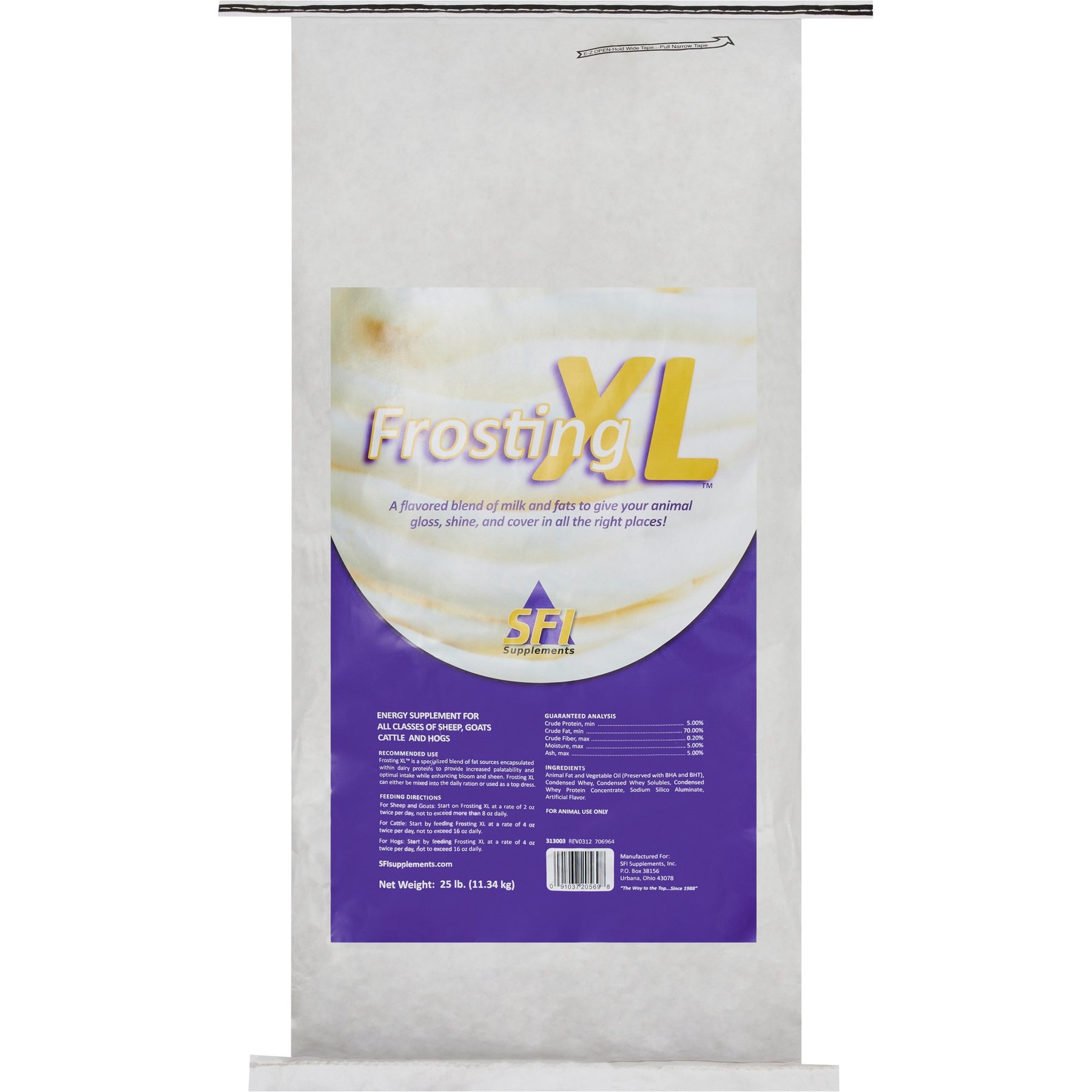SFI Frosting X-Large Skin & Coat Health Farm Animal Supplement, 25-lb bag