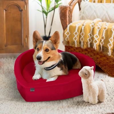 Show full view: Elle Heart-Shaped Orthopedic Dog & Cat Bed, Red slide 5 of 7