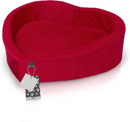 Show full view: Elle Heart-Shaped Orthopedic Dog & Cat Bed, Red slide 2 of 7