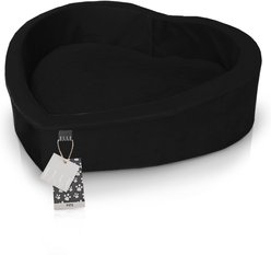 Elle Heart-Shaped Orthopedic Dog & Cat Bed, Black slide 2 of 7