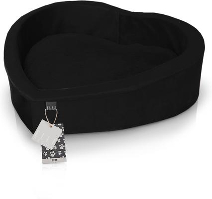 Show full view: Elle Heart-Shaped Orthopedic Dog & Cat Bed, Black slide 7 of 7