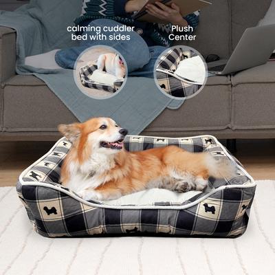 Show full view: Details Microsuede Dog & Cat Bed, Black slide 7 of 7