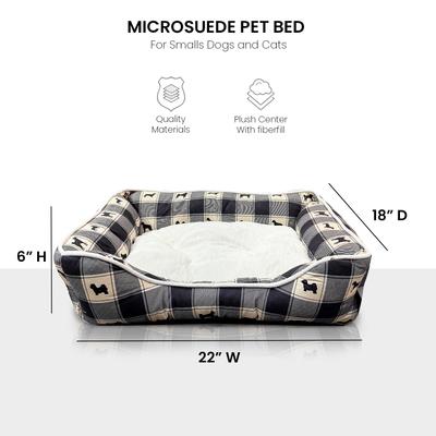 Show full view: Details Microsuede Dog & Cat Bed, Black slide 6 of 7
