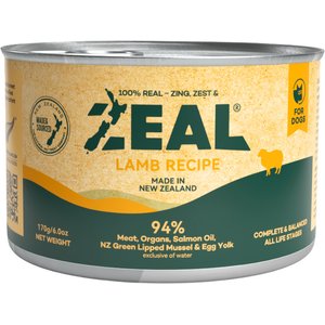 ZEAL New Zealand Lamb Recipe High Protein Grain-Free Wet Dog Food, 6-oz can, case of 12