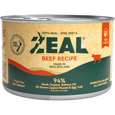 ZEAL New Zealand ZEAL New Zealand Beef Recipe High Protein Grain-Free Wet Cat Food, 6-oz can, case of 12