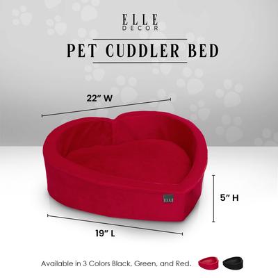 Show full view: Elle Heart-Shaped Orthopedic Dog & Cat Bed, Red slide 6 of 7