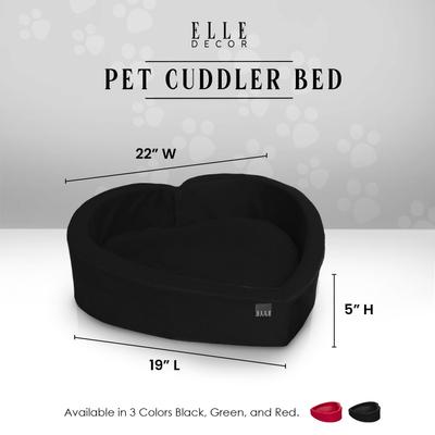 Show full view: Elle Heart-Shaped Orthopedic Dog & Cat Bed, Black slide 5 of 7