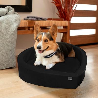 Show full view: Elle Heart-Shaped Orthopedic Dog & Cat Bed, Black slide 2 of 7