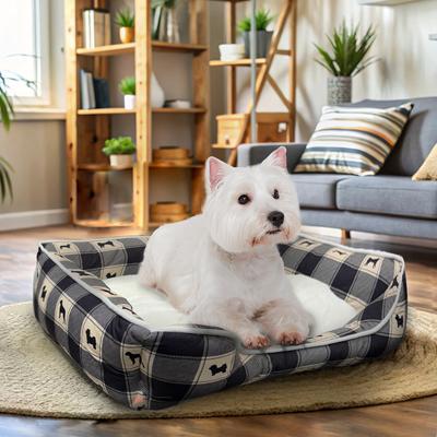 Show full view: Details Microsuede Dog & Cat Bed, Black slide 3 of 7