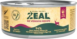 ZEAL New Zealand Venison Recipe High Protein Grain-Free Wet Cat Food, 3.17-oz can, case of 24