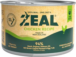 ZEAL New Zealand Chicken Recipe High Protein Grain-Free Wet Cat Food, 6-oz can, case of 12