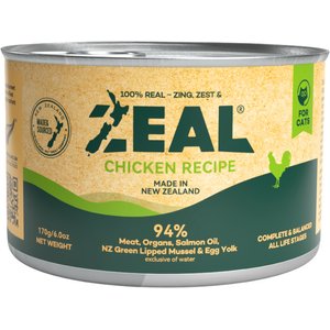 ZEAL New Zealand Chicken Recipe High Protein Grain-Free Wet Cat Food, 6-oz can, case of 12