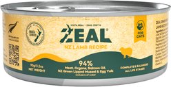 ZEAL New Zealand Lamb Recipe High Protein Grain-Free Wet Cat Food, 3.17-oz can, case of 24