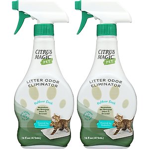 Citrus Magic Pet Probiotic Outdoor Fresh Cat Litter Odor Eliminator, 16-fl oz, case of 2